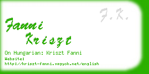 fanni kriszt business card